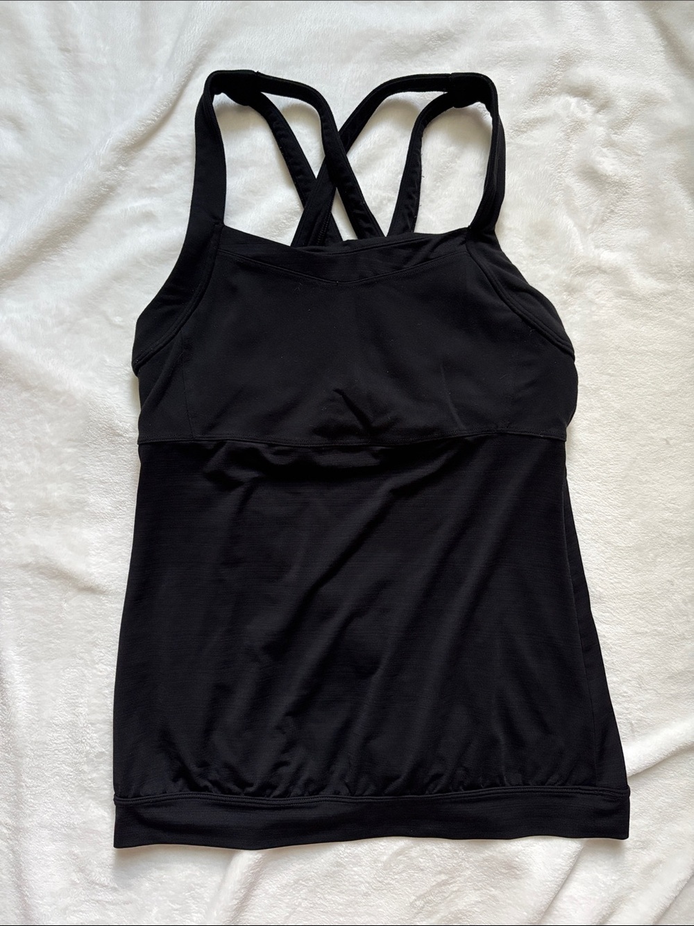 Athleta Miles Criss Cross Tank Top Black Size M